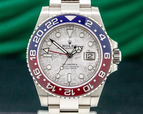 rolex gmt-master ii pepsi white gold meteorite|rolex gmt master ii.